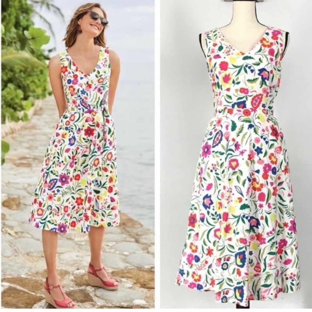 Boden Floral Midi Dress - Multicolor